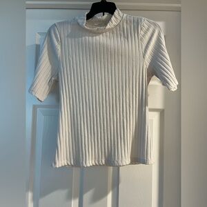 Le Lis White Ribbed Shirt